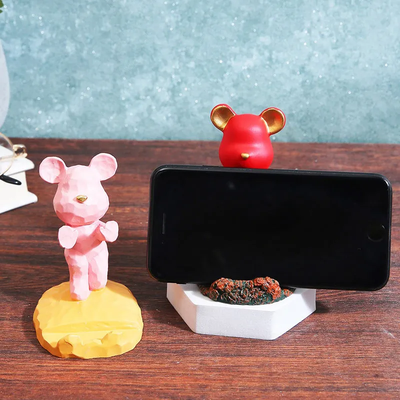 Teddy Duo Resin Showpiece (Red & Pink) - Set Of Two media 3