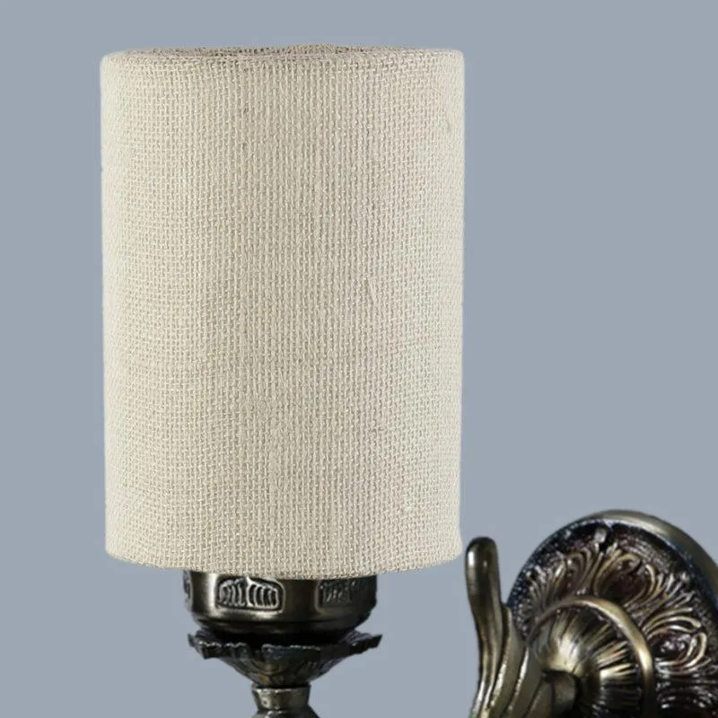 Amro Retro Fabric & Metal Wall Lamp - Beige media 4