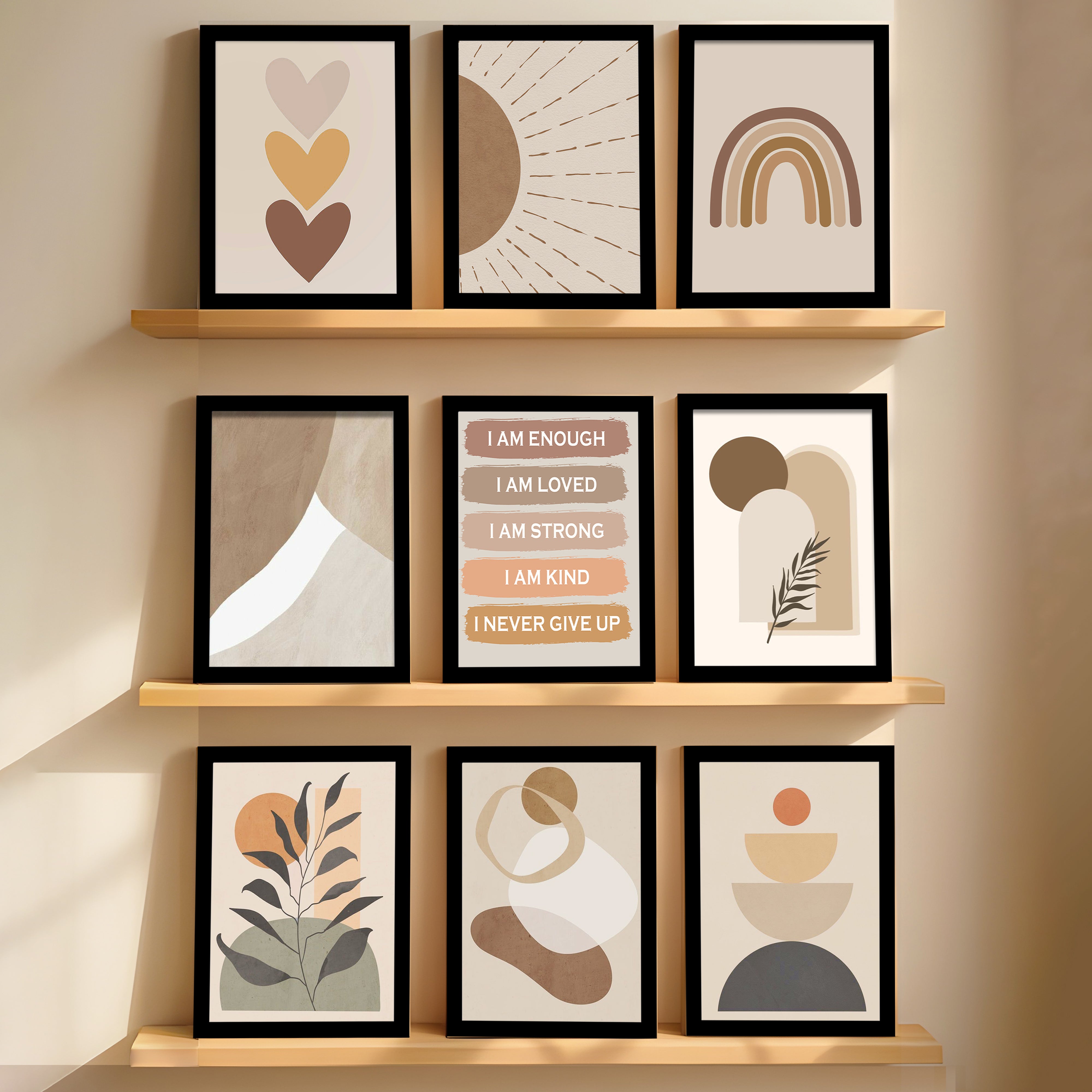 Elaris Paper Wall Art With Frame - Set Of Nine