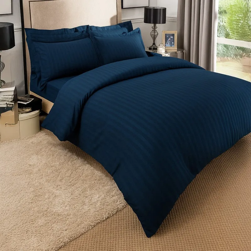 PureLine Cotton Bedsheet (Navy Blue) - 600 TC media 5