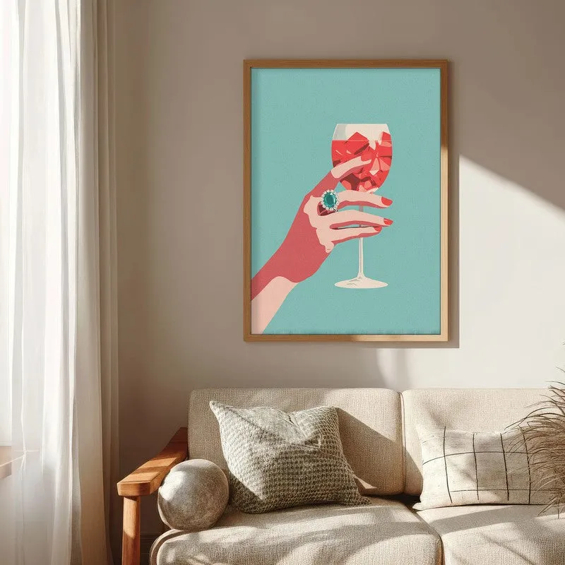 Emerald Ring Canvas Wall Painting - Brown Frame media 6