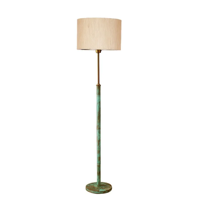 Amber Glow Wooden Floor Lamp - Beige media 5