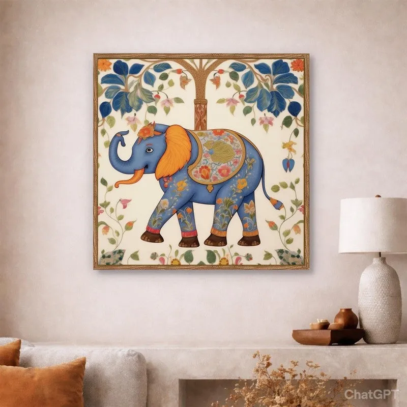 Indian Regal Tusker Canvas Wall Art With Frame media 3