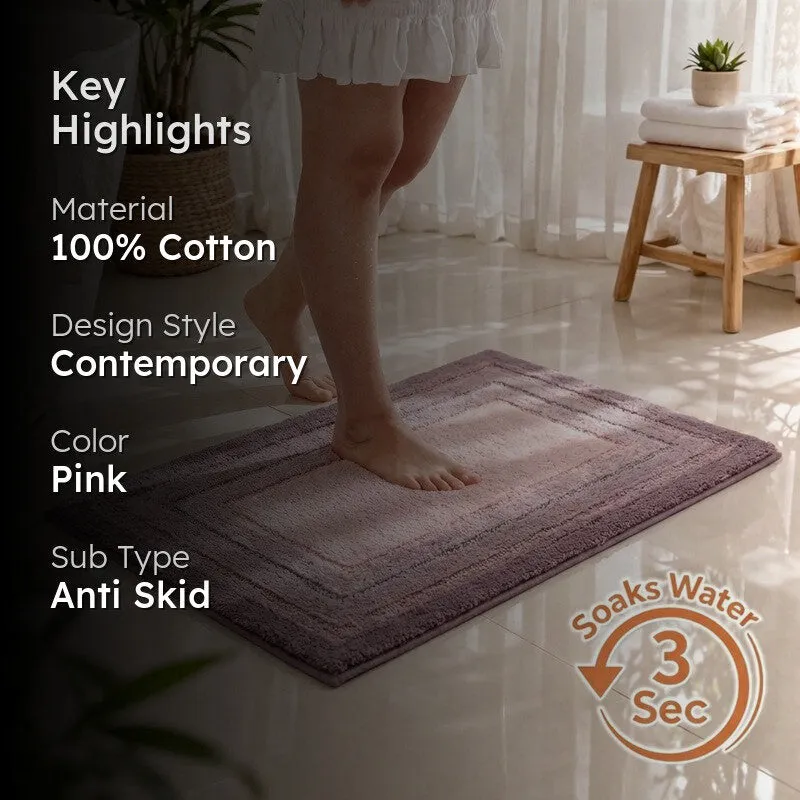 Dryora Cotton Bath Mat - Pink media 2