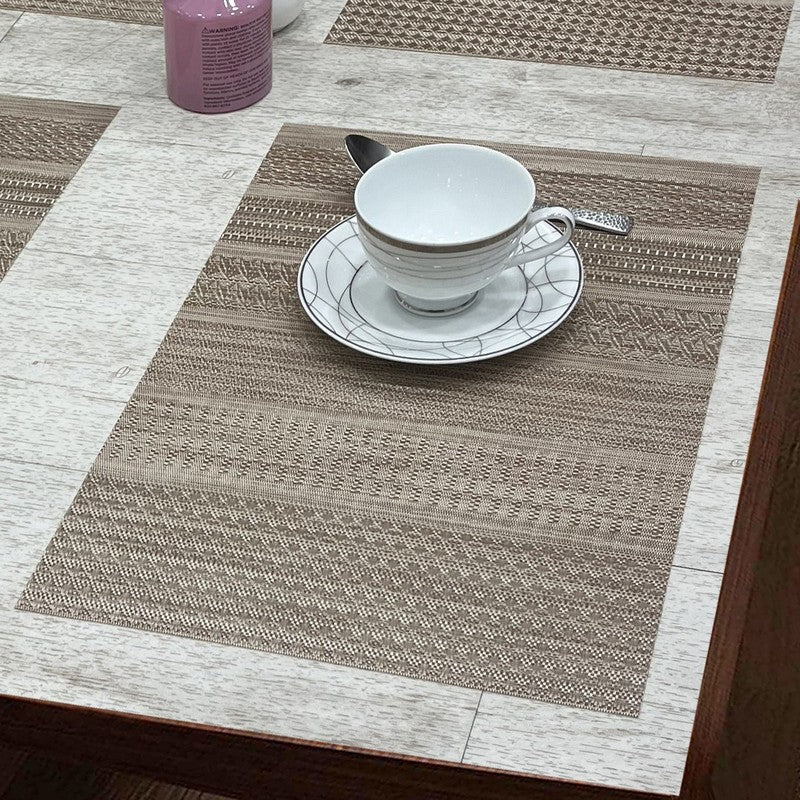 Elara Table Mats (Beige) - Set of Six - 18x12 inch