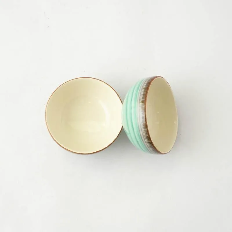 Swirl Ceramic Bowl (Green) - Set Of Two media 4