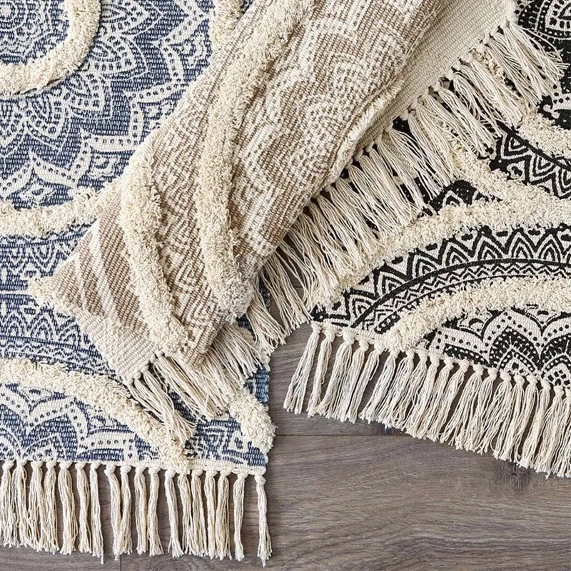 Mita Boho Cotton Runner Rug - Blue media 4
