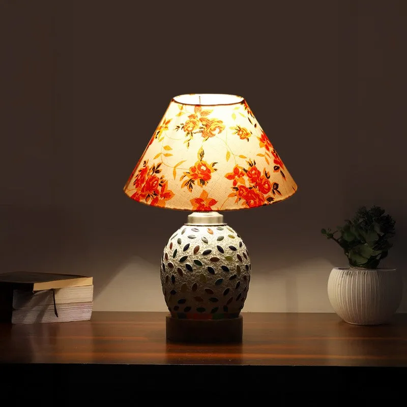 Elyra Fleur Cone Wooden Table Lamp - Multicolor media 1