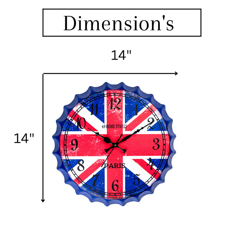 British Flag Bottle Cap Wall Clock media 8