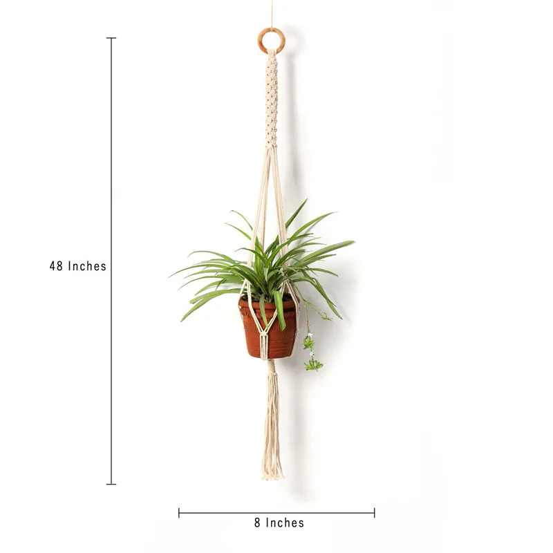 Boheme Botanica Macrame Hanging Planter (White) - Set Of Two media 5