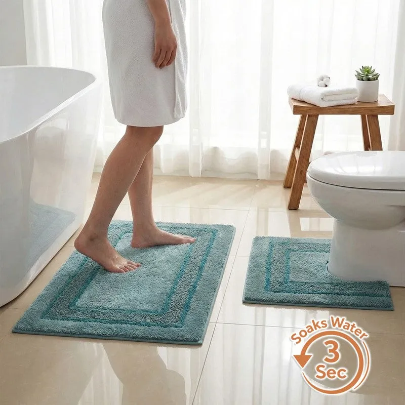SpaStep Cotton Bath Mat (Green) - Set of Two media 1