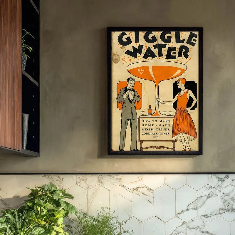 Giggle Water Archival Canvas Wall Art - Black media 3