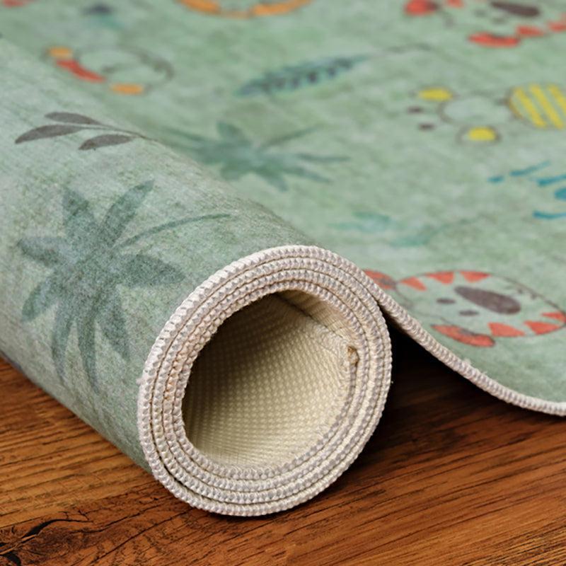 Doodle Zoo Kids Polyester Anti-Skid Carpet - Green media 7