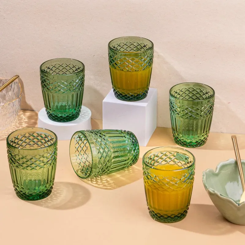 Vitra Glasses (Green,350 mL Each) - Set Of Six media 4
