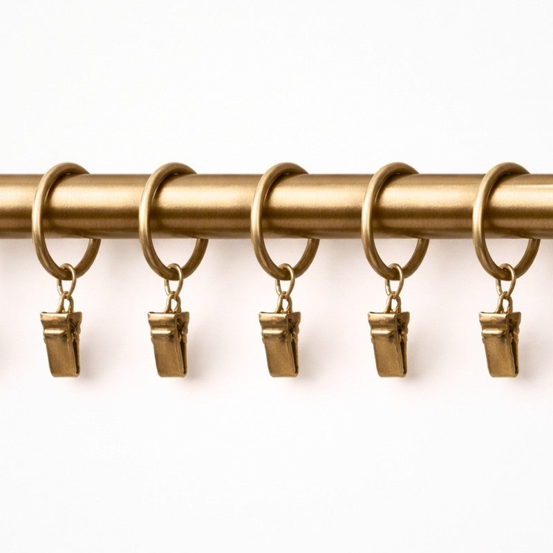 Easy Hang Curtain Ring with Clip (Gold) -  Set of Seven media 4