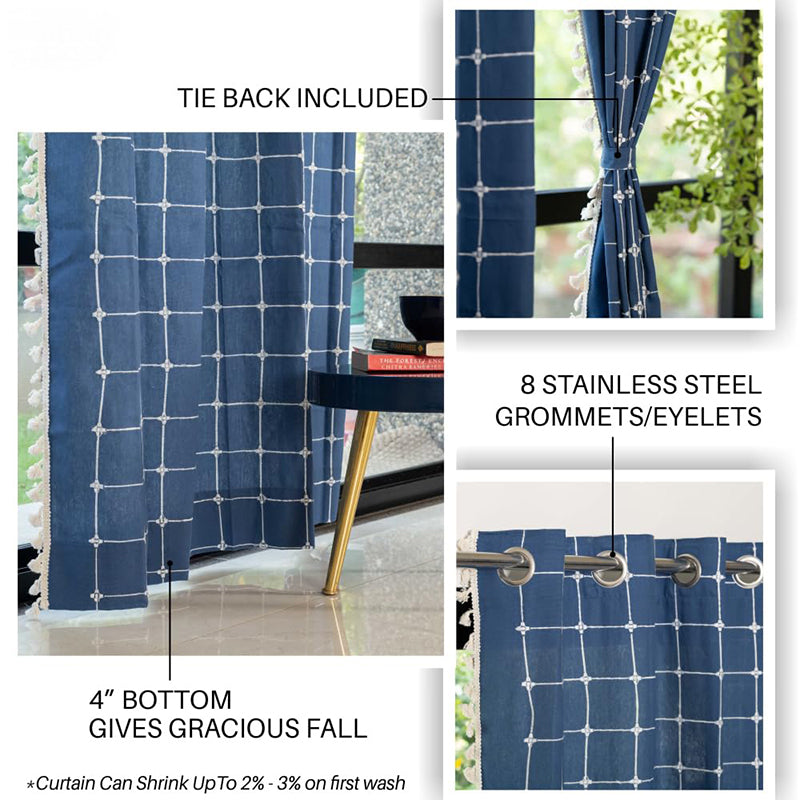 Urban Space Kanya Grid Curtain - Blue media 5