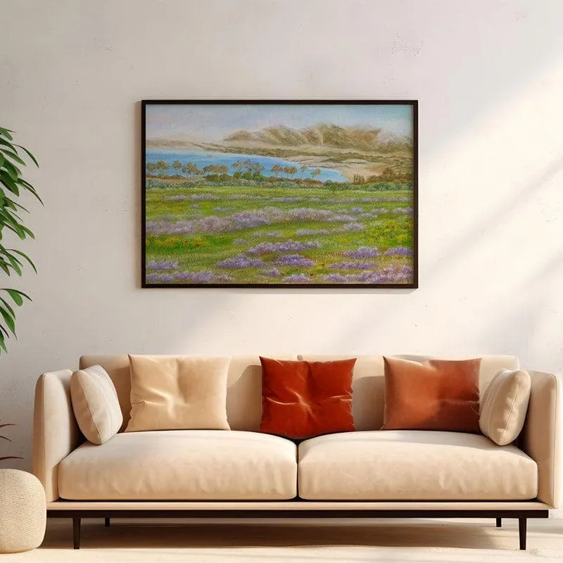 Misty Beach Canvas Wall Painting - Black Frame media 4