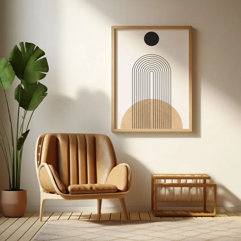 Earthy Tones Minimalist Canvas Wall Painting With Brown Frame media 6
