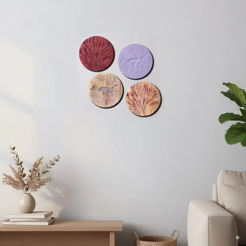 Rustic Reverie Wooden Wall Plates - Set Of Four media 1