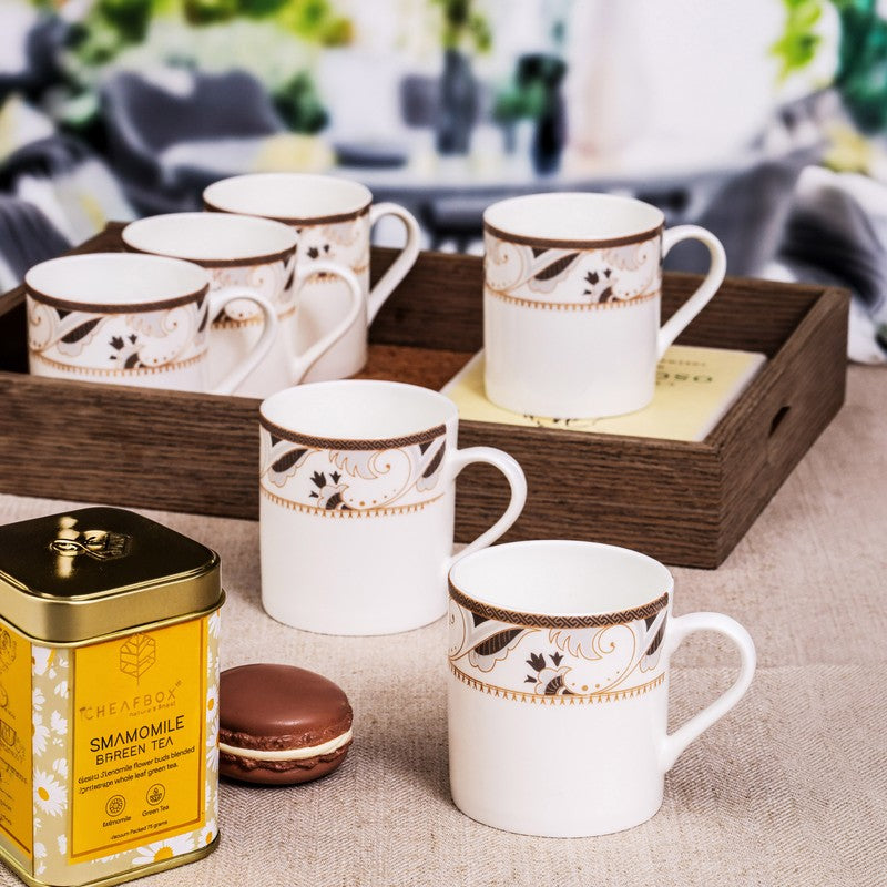 Rustic Bone China Tea Cup (210 mL Each) - Set Of Six media 3