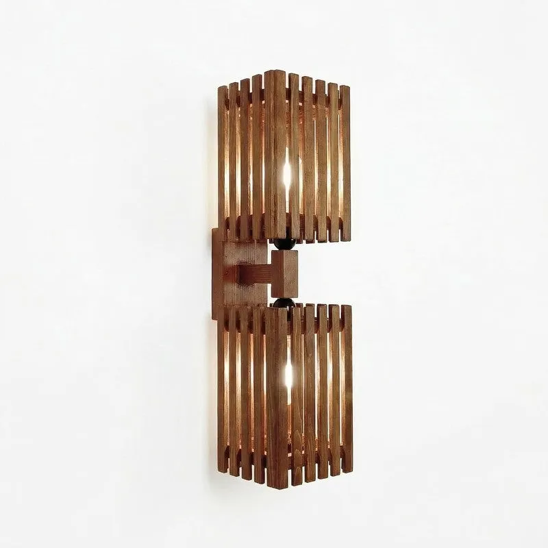 ParallelGlow Wooden Wall Lamp - Brown media 5