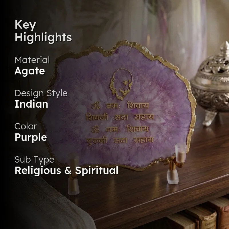Satguruji Mantra Agate Showpiece media 2