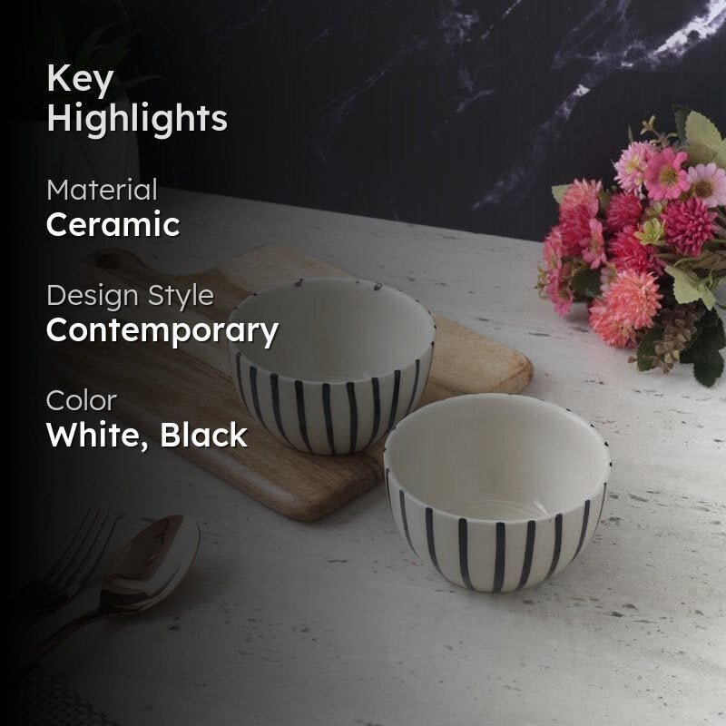 Striped Squad Ceramic Bowls - Set Of Two image 2