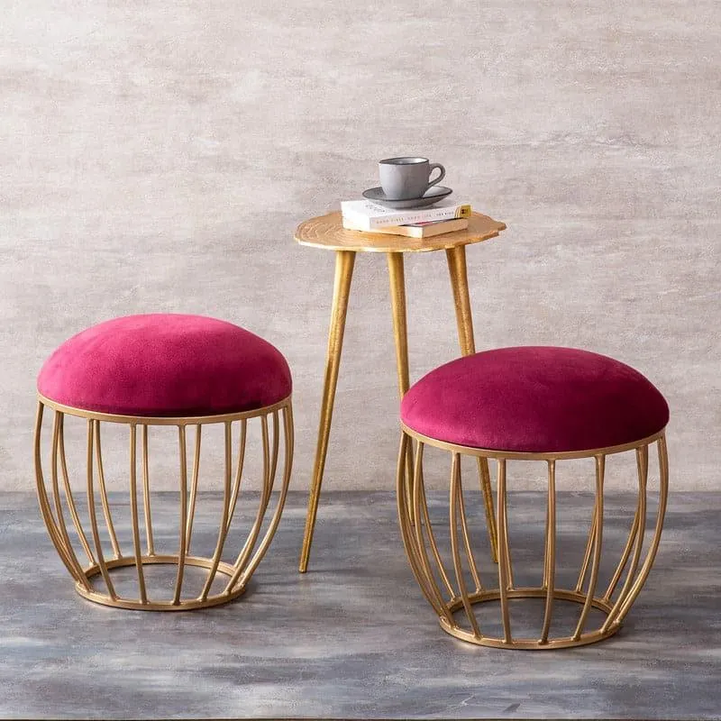 Zorka Ottoman And Side Table Combo - Set Of Three media 1