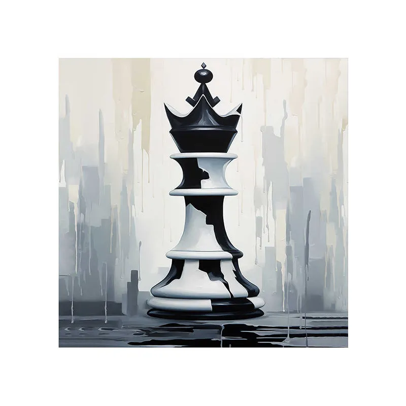 Chess King Monochrome Wall Painting media 5