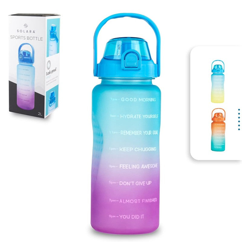 Solara Siply Plastic Water Bottle (2000 mL) - Blue,Pink media 3