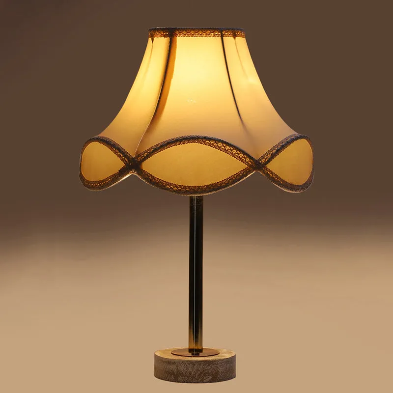 Valencia Arc Rodin Wooden Table Lamp - OffWhite,Gold,White media 6