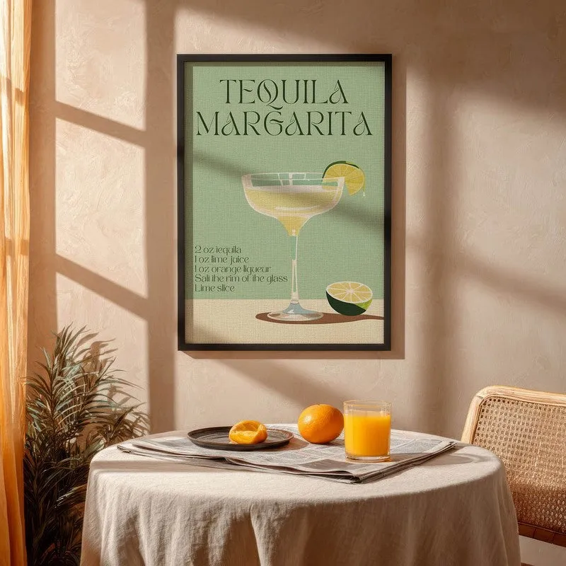 Tequila Margarita Archival Canvas Wall Art - Black media 4