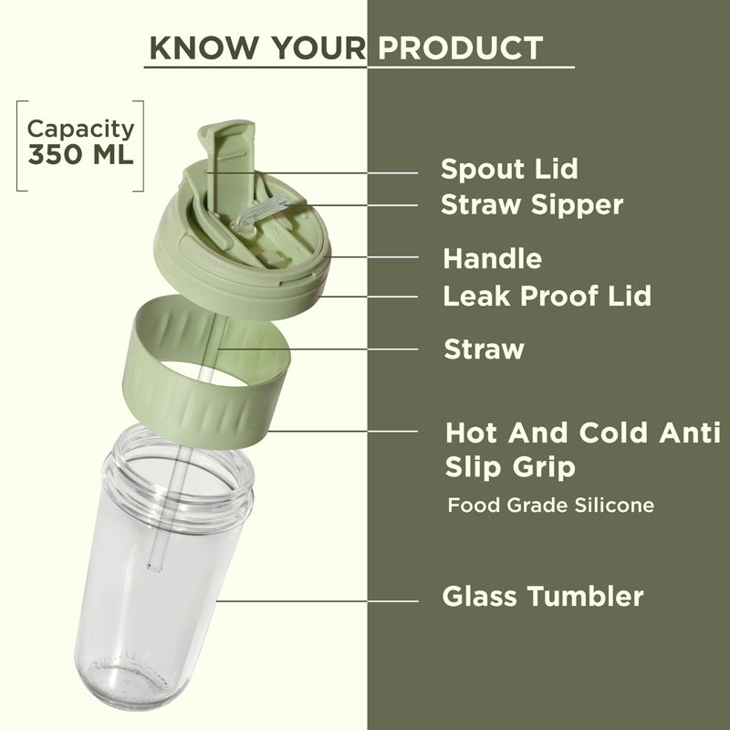 Lazo Glass Sipper - Light Green image 4