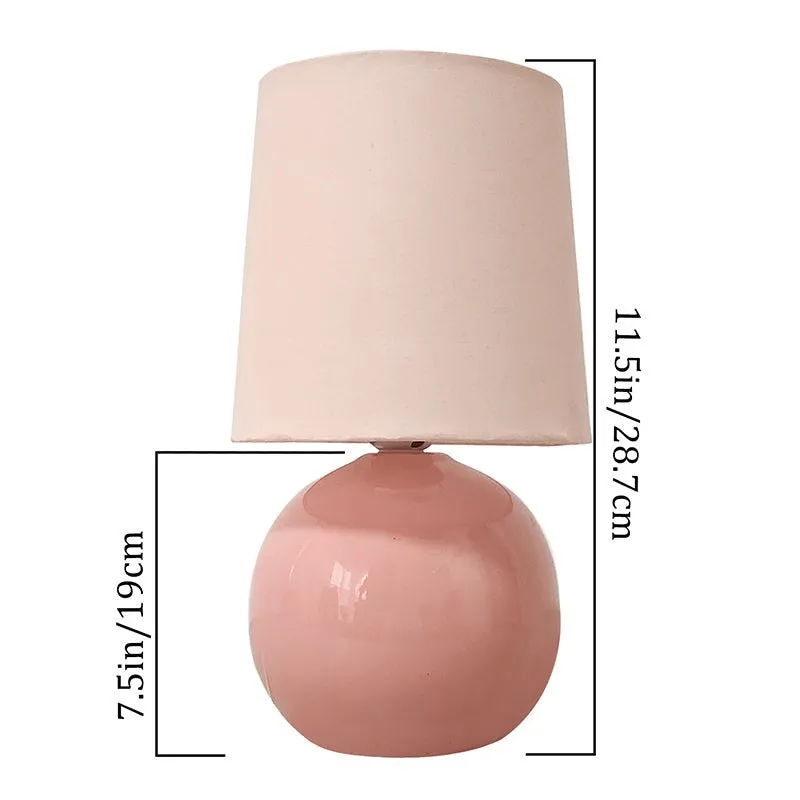 Ibex Orb Ceramic Fabric Table Lamp - Peach media 8