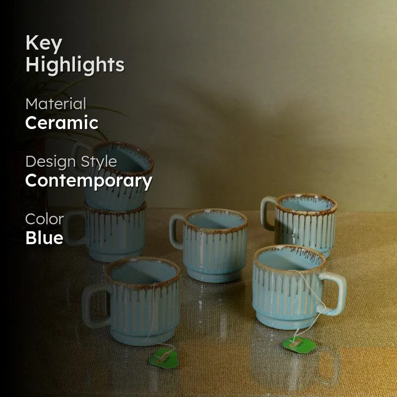 Indradhanush Ceramic Tea Cup (150 mL Each) -  Set of Six media 2