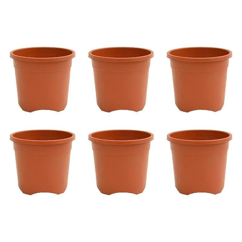 Ugaoo Garden Brown Plastic Pot (15.4 CM) - Set Of Six media 4