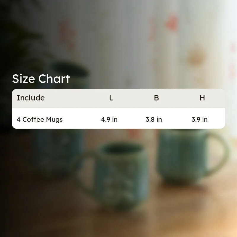Sage Ceramic Coffee Mug (330 mL Each) - Set Of Four media 7