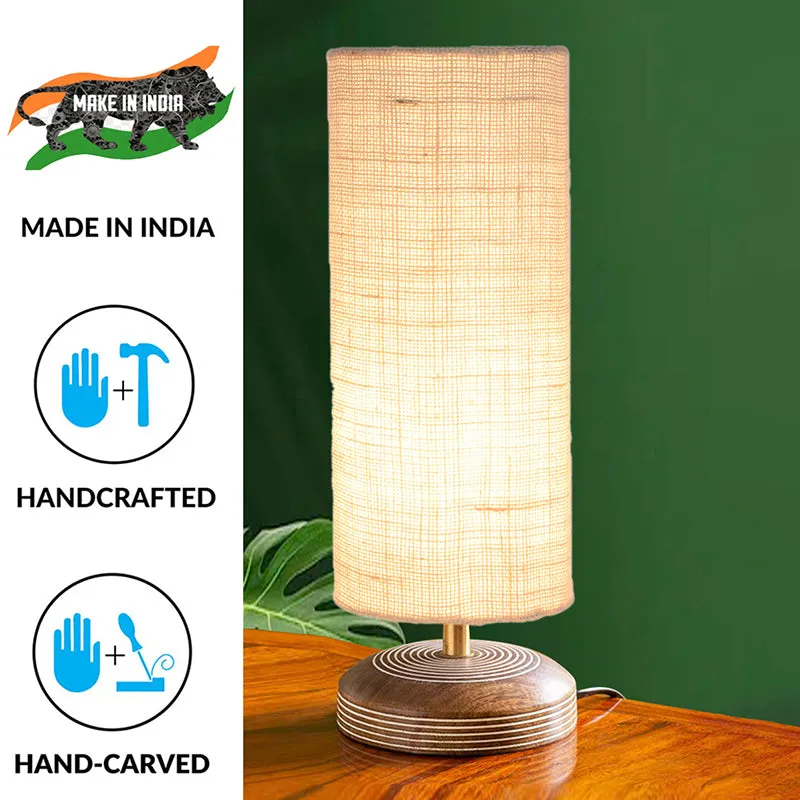 Savera Siera Fabric Table Lamp - Grey,Brown media 4