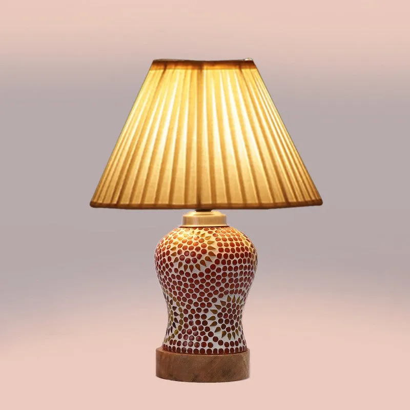 Aranya Pleatra Wooden Table Lamp - Multicolor media 6