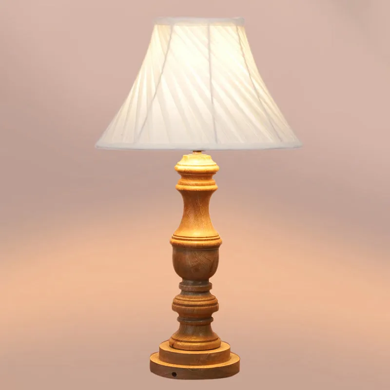 Twistra I Carve Wooden Table Lamp - Ivory,Brown media 4