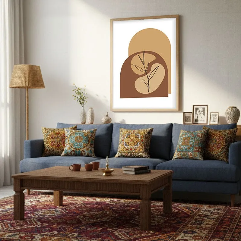 Canyon Leaf Canvas Wall Painting With Brown Frame media 5