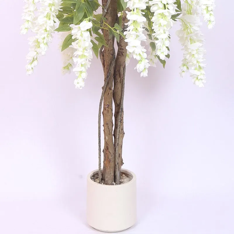 Ornamental Wisteria Artificial Plant With Black Plastic Pot media 6