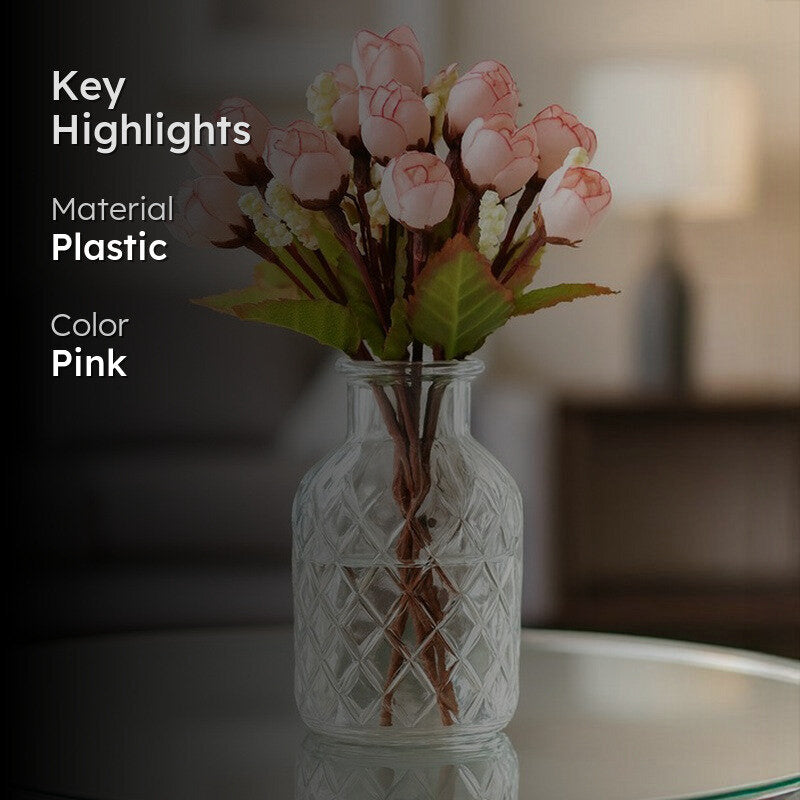 Faux Rose Floral Stick - Blush Pink media 2