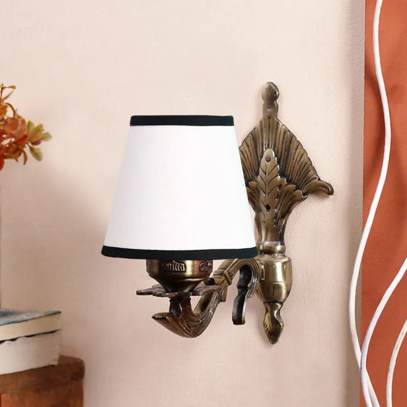 Magda Masique Conical Fabric & Metal Wall Lamp - White & Black media 3