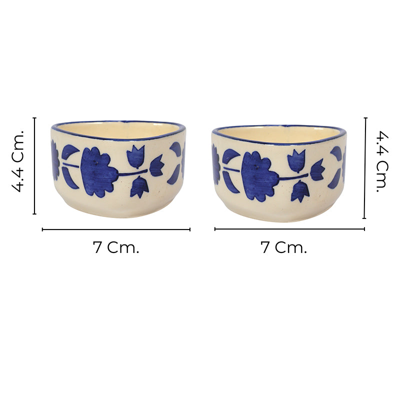 Grecian Blooms Ceramic Dip Bowl (80 mL) - Set Of Two media 8