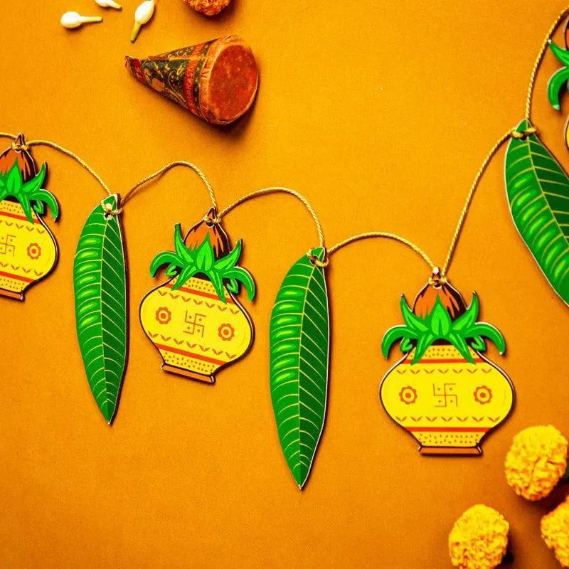 Kalash And Mango Leaf Festive Toran media 4
