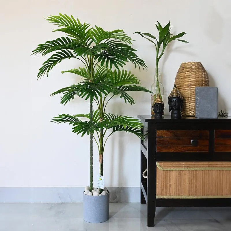 Faux Everlasting Areca Palm Plant With Black Plastic Pot - 109 cm (3.6 ft) media 3
