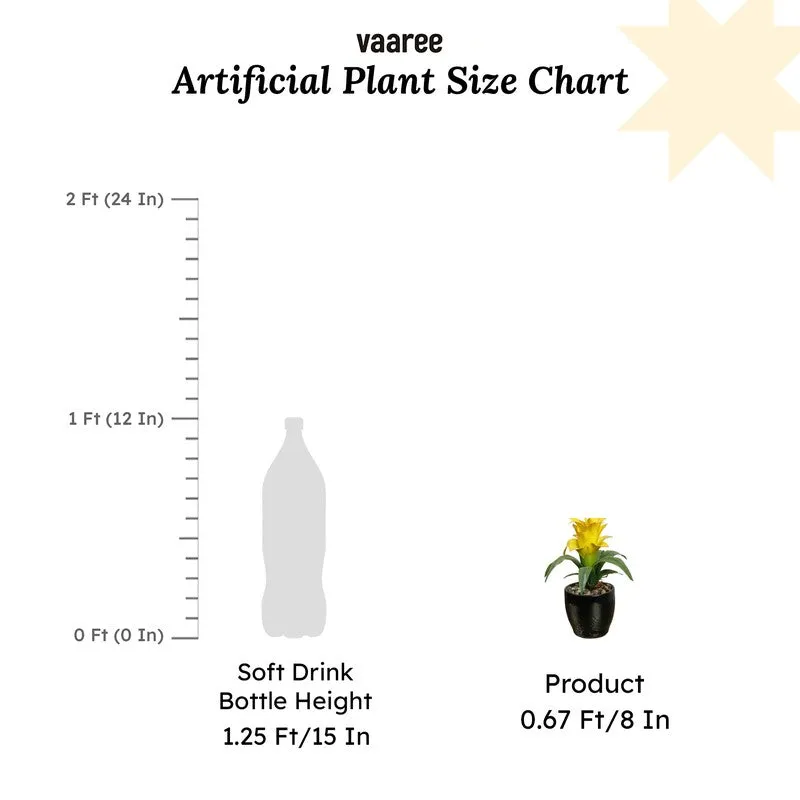 Artificial Small Ginger Lily Bonsai Plant With Ceramic Pot (Yellow) - 0.7 Feet media 6