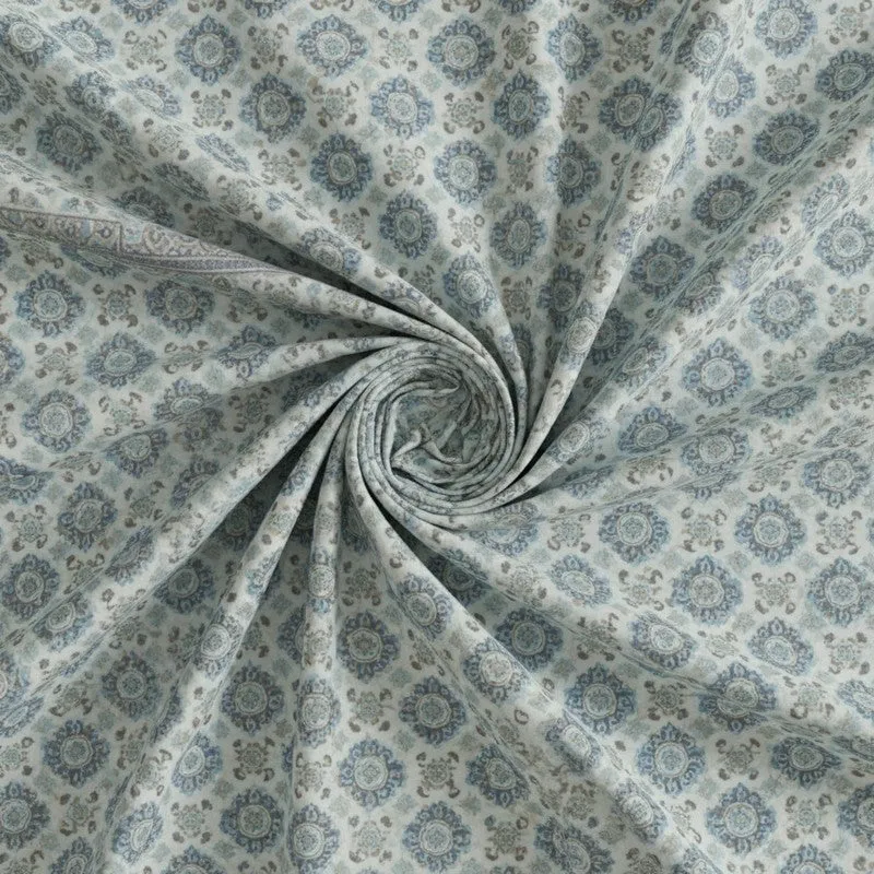 Sienna Ethnic Cotton Bedsheet (Blue) - 180 TC media 5