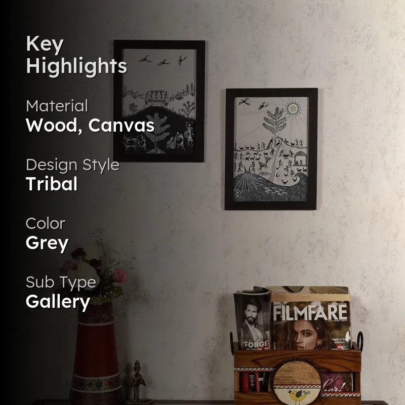 Parasa Prana Canvas Wall Art - Set Of Two media 2
